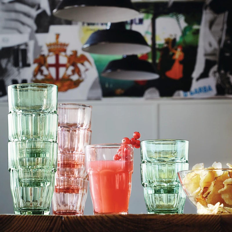 Bormioli Rocco Rock Bar Lounge Rocks Glasses, Peach, Set of 6 9.25 oz - Image 5